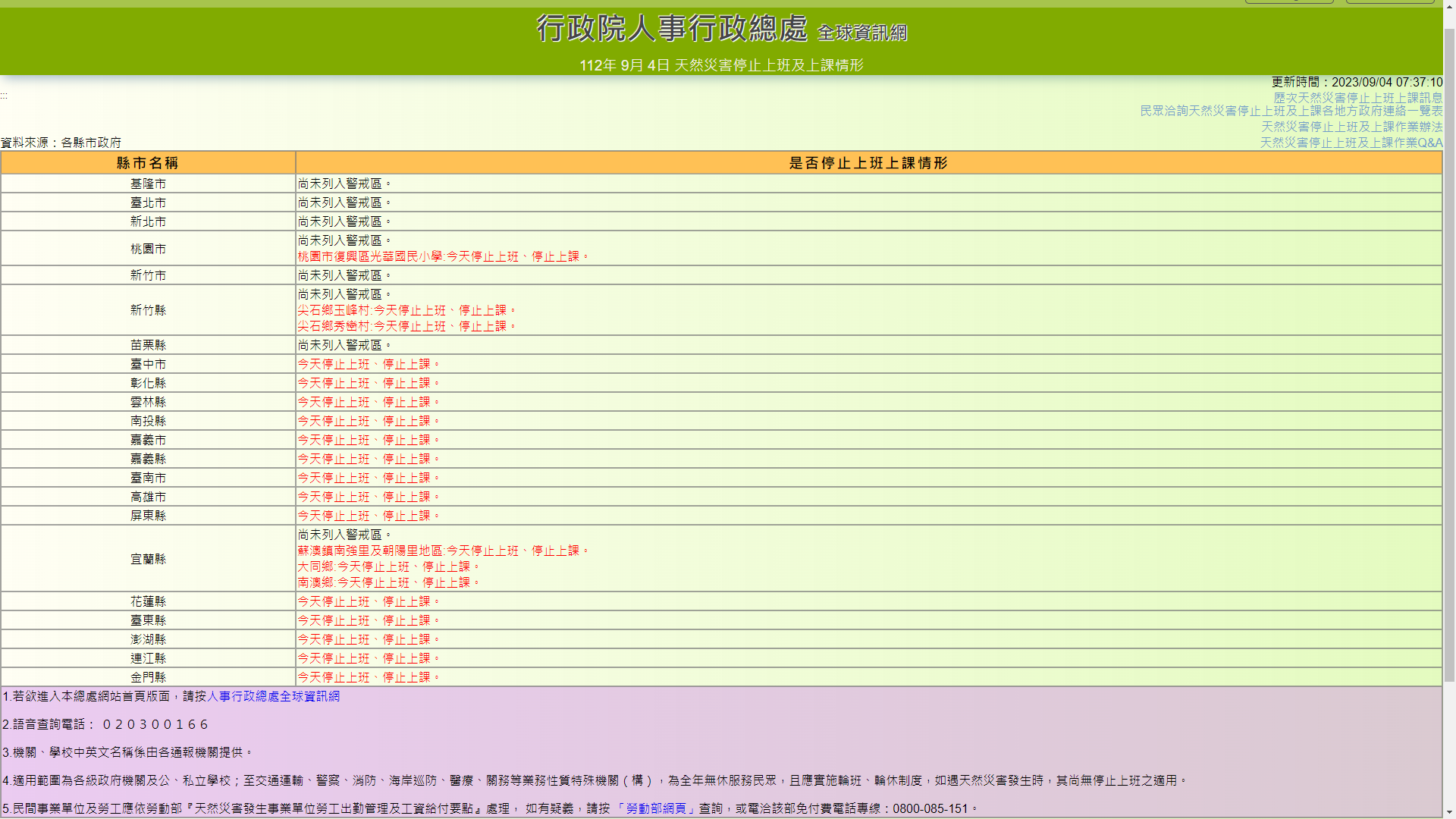 [爆卦]宜蘭大同 南澳兩鄉 蘇澳鎮兩里停班停課