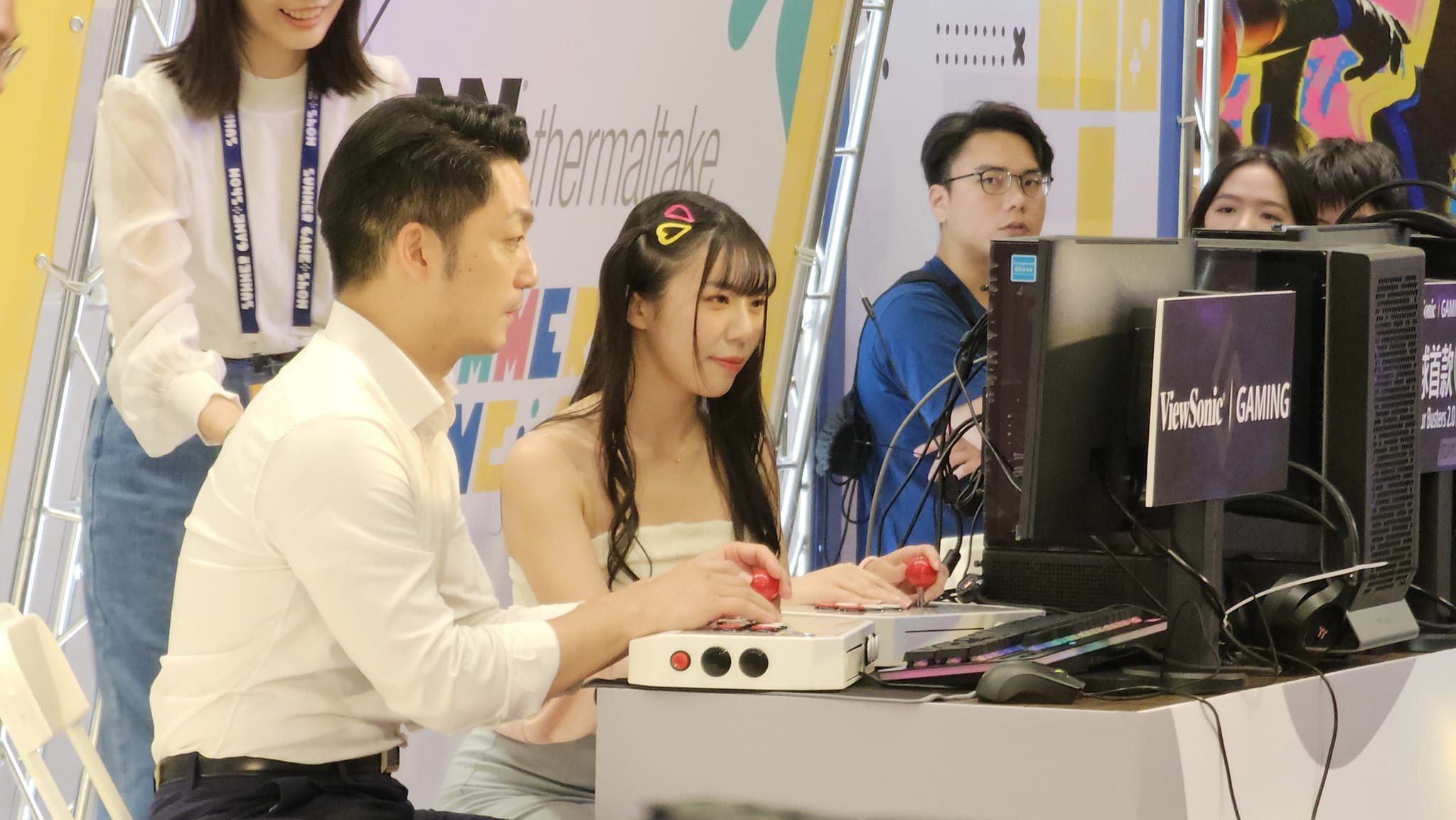 圖 台北市長蔣萬安在夏日電玩展玩